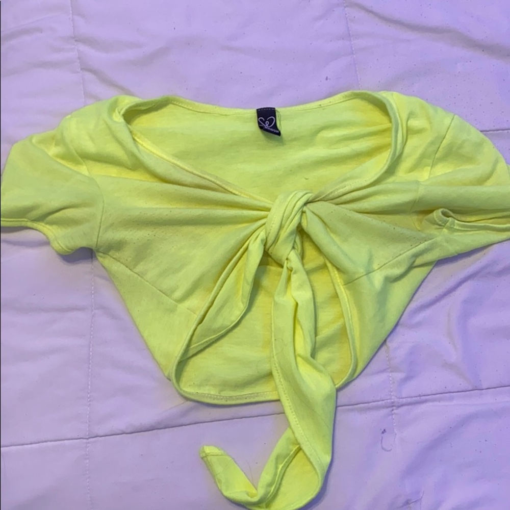 neon yellow tie top